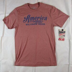 Rural Cloth Unisex Adult Short Sleeve America We Grow Beer T-shirt Frost Blush